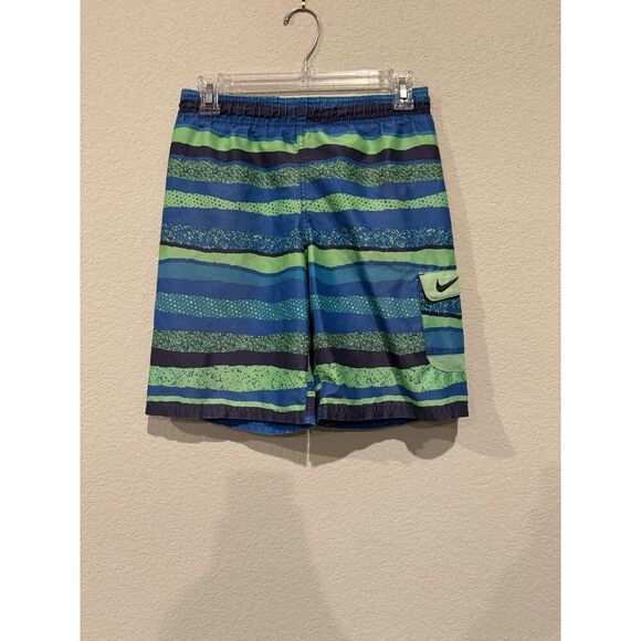 Nike Boys Swim Trunk Striped Cargo Pockets Shorts Small Multicolor - Picture 1 of 4